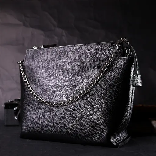 Кожаная женская сумка Grande Pelle 26х22х13 см sum0023599 - фото 7