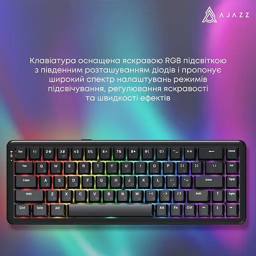Клавіатура Ajazz AK680 MAX Magnetic Switch ABS Black Keycaps RGB Aluminum Positioning Pl (AK680-WM-B-A) - фото 9