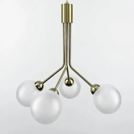 Елегантна латунна люстра на 4 матових плафони Line.F J 061/4 - фото 2