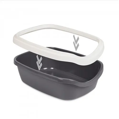 Туалет Природа Comfort M для кошек 41х30х13.5 см (серый) - фото 3