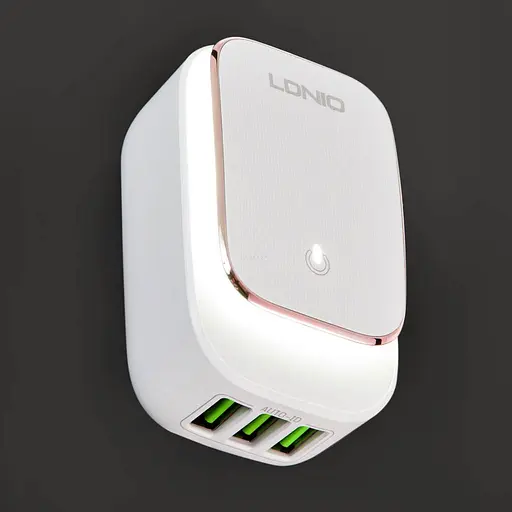 Зарядное устройство адаптер на 4 выхода Ldnio A4405 + лампа ночник - фото 5