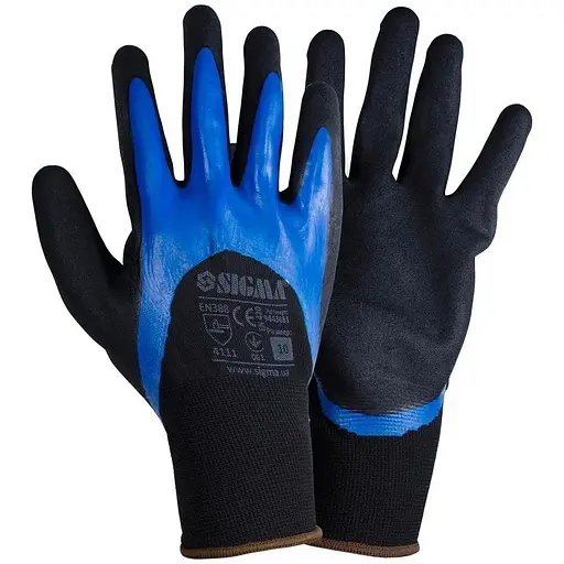 Рукавички трикотажні Sigma з подвійним нітриловим покриттям 9443681 - фото 1