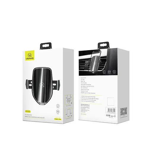 Держатель Usams Автоматический Intelligent with wireless charger US-CD72 10W - фото 2