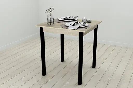 Стіл кухонний Ferrum-decor Дієго 75x70x70 Чорний ДСП Сонома 16мм (FRD-106300) - фото 2