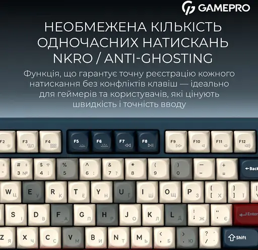 Клавиатура игровая механическая GamePro MK-266-BL Asgard Yord Keychron Super Red Switch Bluetooth 5.2/2.4 ГГц/USB Blue - фото 15