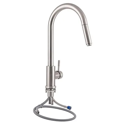 Змішувач для кухні з висувним виливом Lidz (NKS) 12 32 015FL-8 Никель - фото 1