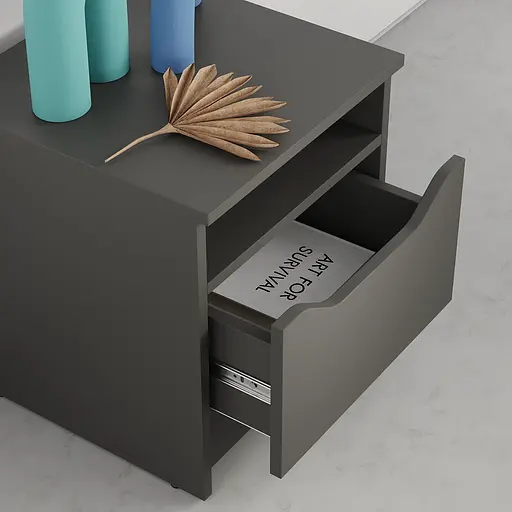 Приліжкова тумба MebelStar Лілу 40x40x44,5 см Антрацит (MBS-1378) - фото 3