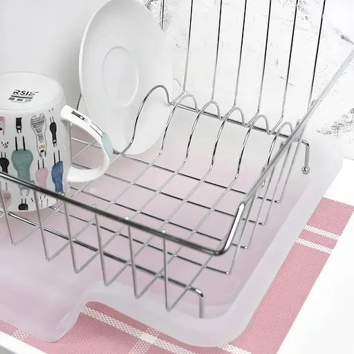 Сушарка для посуду Lemax з тримачем для приборів хром 41.3х36.8х20 см (LF-923) - фото 4