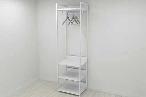 Шафа Гардероб Уні секція 3 серії Коннект Ferrum-decor 220x60x50см Білий метал ДСП Білий 32 мм (FRD-104531) - фото 7