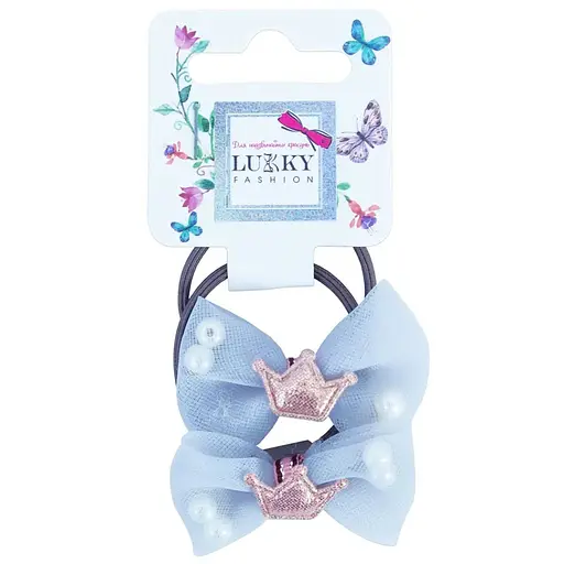Детская резинка для волос "Корона" T18533(Голубой)