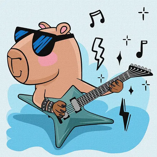 Картина за номерами "Капібара рок-зірка" KHO1275, 30х30 см