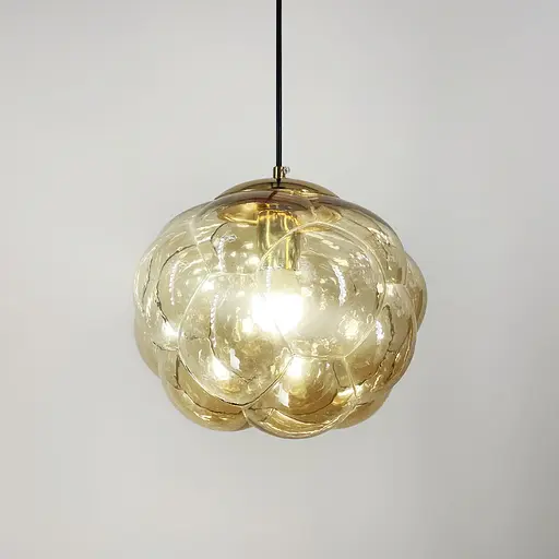 Подвес с фактурным стеклянным плафоном в янтарном цвете | Line F | Арт. 0619/1 AM - фото 4