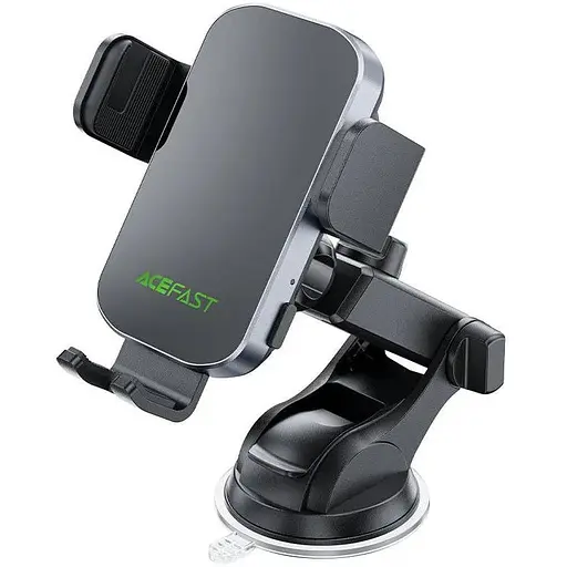 Автодержатель для телефона с БЗП Acefast D53 wireless charging car holder with electric clamp for dashboard черный - фото 1