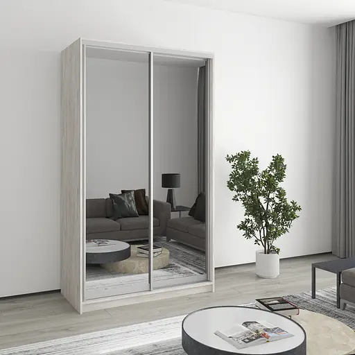 Шафа-купе дводверна MebelStar Уні AL 2 Дзеркала 120x45x210 см Аляска сірий (MBS-2669)