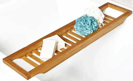 Полка для ванны Rea 391078A бамбуковая HOM-09064, Дуб - фото 4