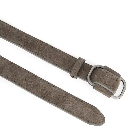 Ремінь жіночий замшевий JK-2548 мокко зі срібною пряжкою (100 см) - фото 3