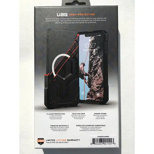 Оригінальний протиударний чохол UAG Monarch для iPhone 13 / iPhone 14 (6.1") Black Leather (114028114040) - фото 8