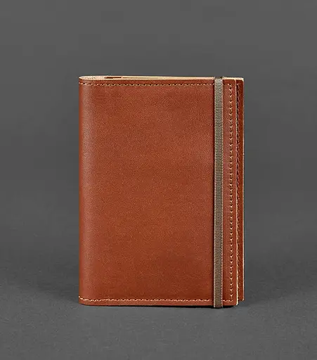 Шкіряна обкладинка для паспорта 2.0 світло-коричнева - фото 1