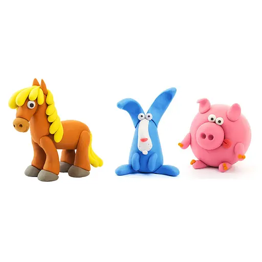 Набор самозатвердевающего пластилина Липака – Поросенок, лошадка, кролик 60023-UA01 - фото 2