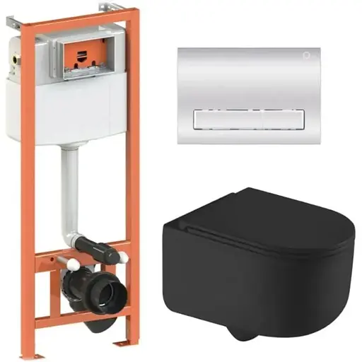 Набір Q-tap Nest 4 в 1 підвісний унітаз Taurus Ultra Quiet 490x360x380 + комплект інсталяції QT2433084EUQMB46187 - фото 1