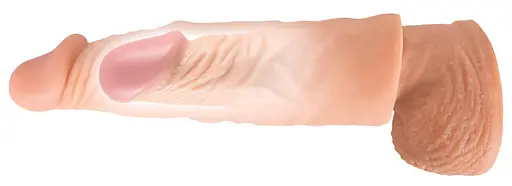 Насадка на пенис Nature Skin Extension Sleeve 19.5 см телесный - фото 5