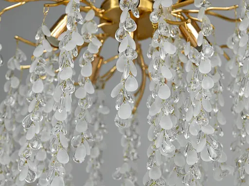 Стильна кришталева люстра Гліцинія з алюмінієвими елементами, 6 ламп - фото 4