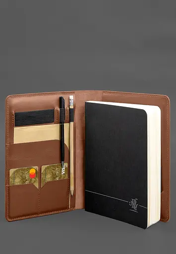 Кожаный блокнот А5 (софт-бук) 9.4 светло-коричневый - фото 3