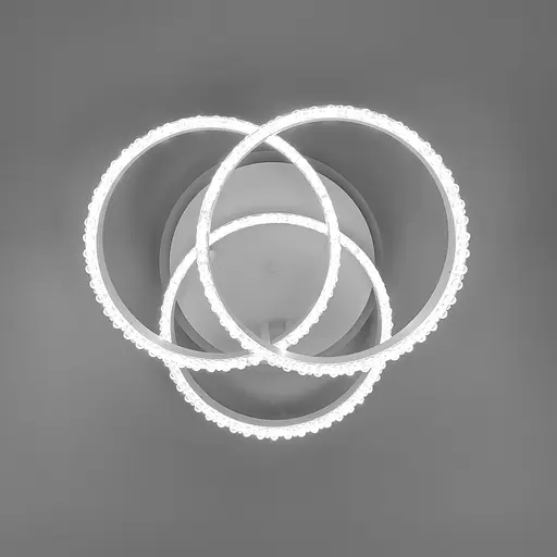 LED світильник білий на 3 кільця з хромованою смужкою d30 см Line.F A 55063/3С RGB WH+CR - фото 12