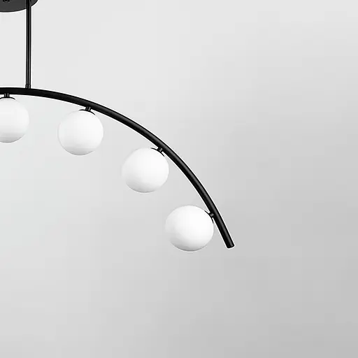Чорна люстра-дуга на 7 білих плафонів Line.F MJ 80/7 BK - фото 3