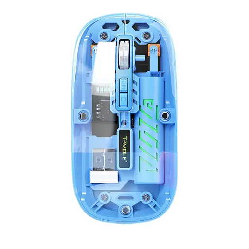 Компьютерная мышь T-WOLF X11 беспроводная бесшумная с аккумулятором 2,4G+Bluetooth Blue