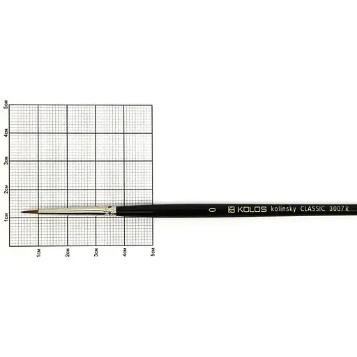 Кисть колонок круглая Classic 3007R №0 короткая ручка Kolos