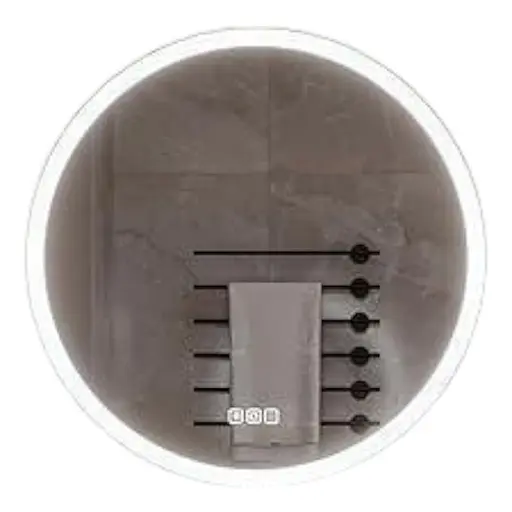 Кругле світлодіодне дзеркало 50 см зі світильним сталевим склом 3 колірні режими