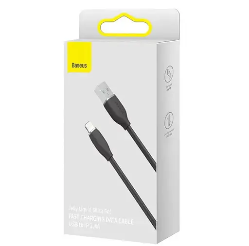 Кабель Baseus Jelly Liquid Silica Gel Fast Charging Data Cable USB to Lightning 2.4A 1.2 м Черный - фото 2