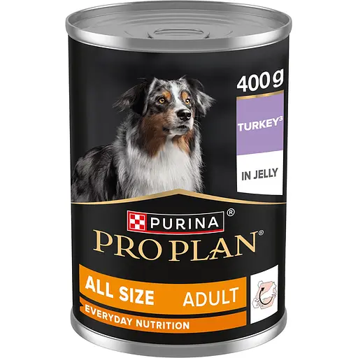 Вологий корм для дорослих собак Purina Pro Plan Adult шматочки в желе, з індичкою 400 г - фото 1