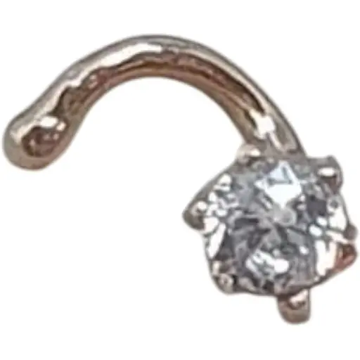 Золотая серьга-пирсинг Favoritum в нос с фианитом. 311141