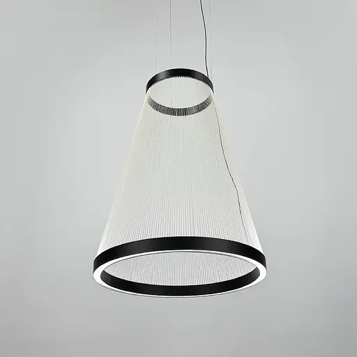 Мінімалістичний світильник у чорному корпусі 55х73 см | Арт. NFL 004-550*710 BK+WT | Line F - фото 6