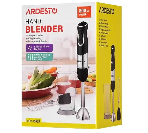 Блендер Ardesto HBK-800BR, Black, 800Вт, вінчик, чаша 0.6л - фото 5