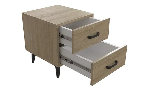 Тумба Віва 2 на конусних ніжках Ferrum-decor 41x35x40 Чорний метал ДСП Дуб Сонома 16 мм (FRD-106812)