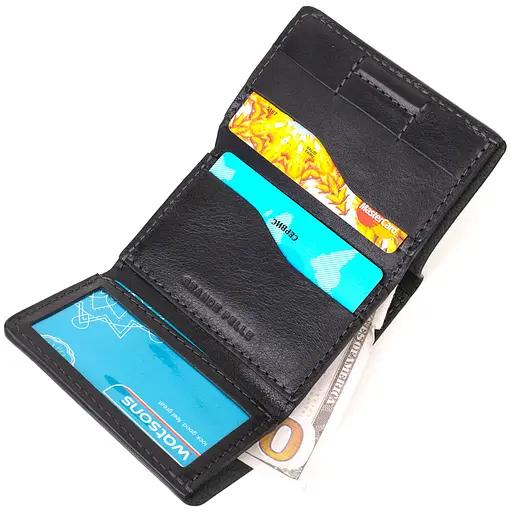 Кожаный кошелек Grande Pelle 8х10х1.5 см acs0025795 - фото 4