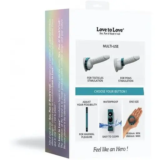 Регульоване ерекційне кільце на кнопках Love To Love Hero Ring - Teal Me - фото 8