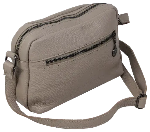 Женская кожаная сумка Borsacomoda на плечо песочная sum0028715 - фото 6