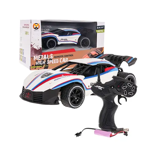 Машинка на управлінні з металевими елементами біла 36789