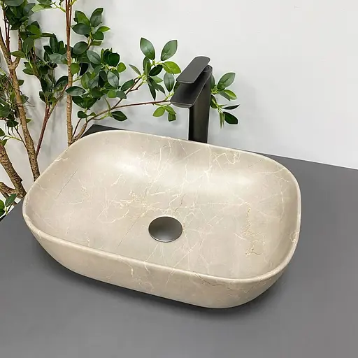 Умивальник VBI Ravenna beige stone matt накладний VBI-011215 - фото 1