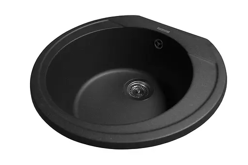 Кухонная мойка гранитная Miraggio Tuluza black 520x483x204 00210107, Черный - фото 2