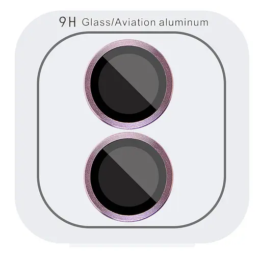 Защитное стекло Epik Metal Classic на камеру в упаковке для Apple iPhone 16, 6.1/16 Plus 6.7 Розовый/Pink