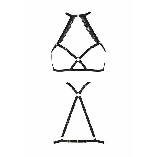 Портупея из стреп с кружевом LORRY BRA black - Passion Exclusive L/XL - фото 5
