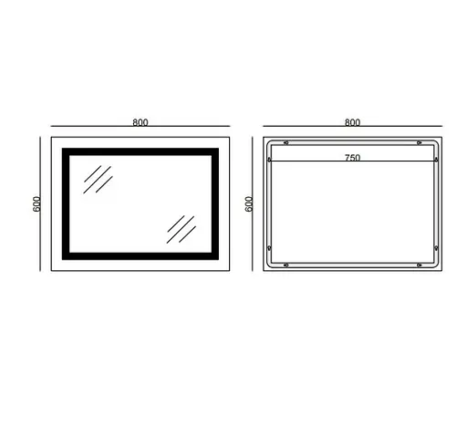 Дзеркало Mixxus WARM MR02-80x60-CASE з LED Touch, Anti-fog, димером, регулюванням яскравості, годинником (MI6671) - фото 5