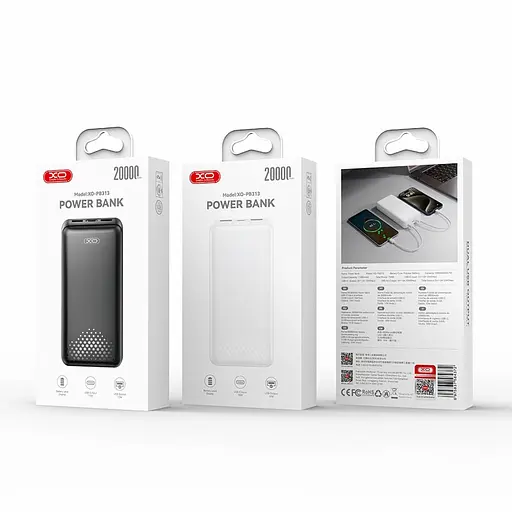 Универсальная мобильная батарея XO PB313 20000mAh Power Bank Черный - фото 3