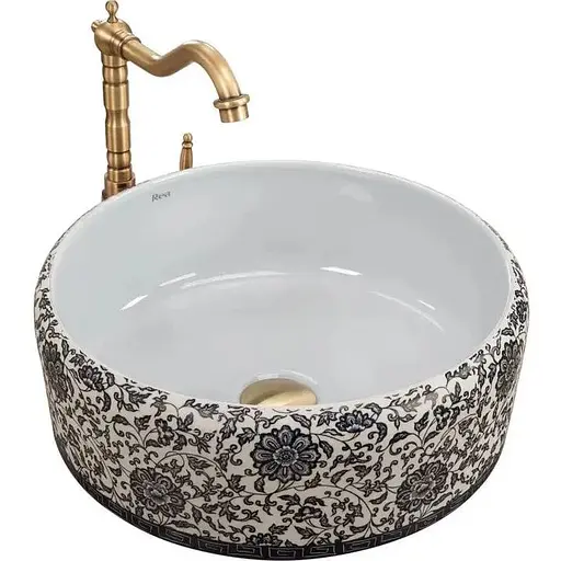 Умивальник Rea Florisa white накладний REA-U3308, Цветной - фото 1