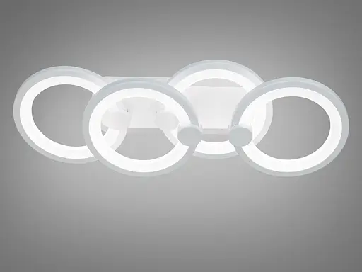 ЛЕД люстра кільця з пультом, дімером, підсвічуванням, 65W, біла - фото 3